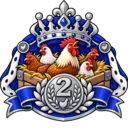 Second-highest grouped count for Chicken. Tied second place splits Queen bonus rounded down.